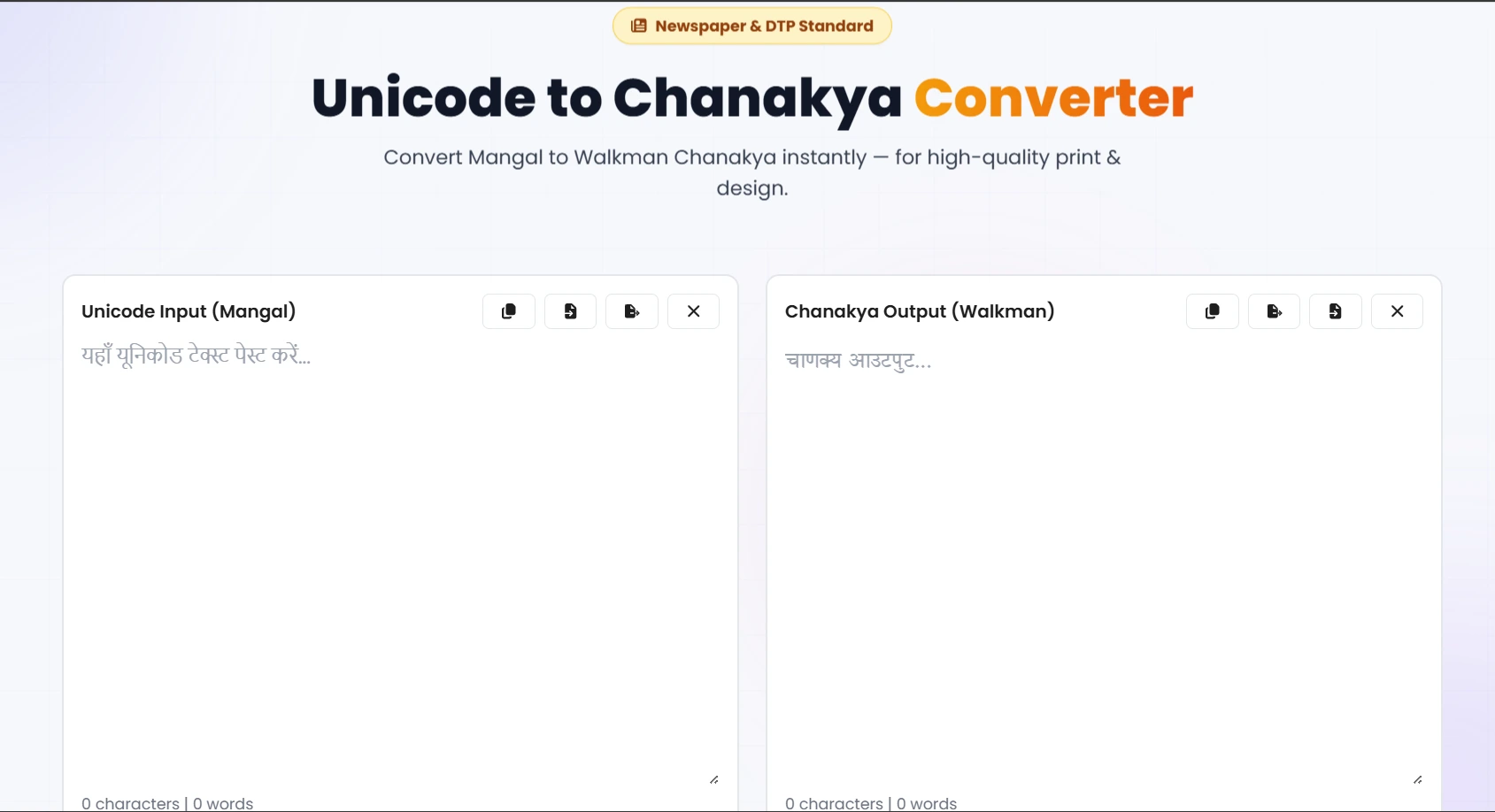 Unicode to Chanakya font converter for newspaper printing preview